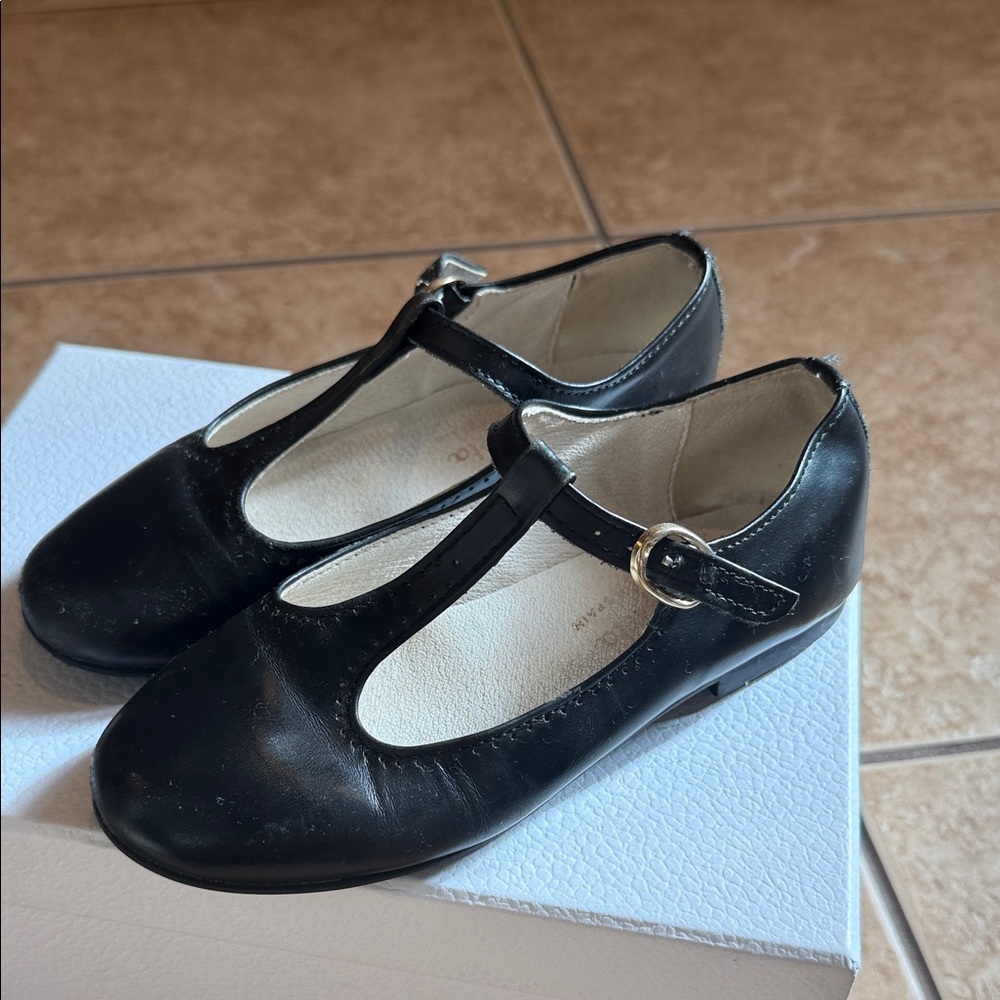 Elegant Black T-Strap Kids Dress Shoes
